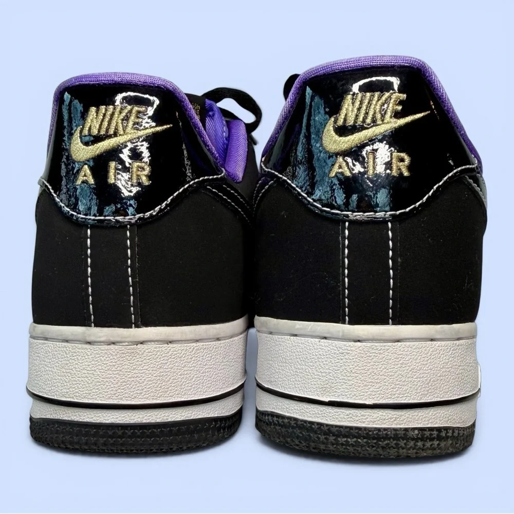 Nike Air Force 1 Low '07 LV8 World Champ Lakers M Sz 10, W Sz 11.5‎ Black Purple